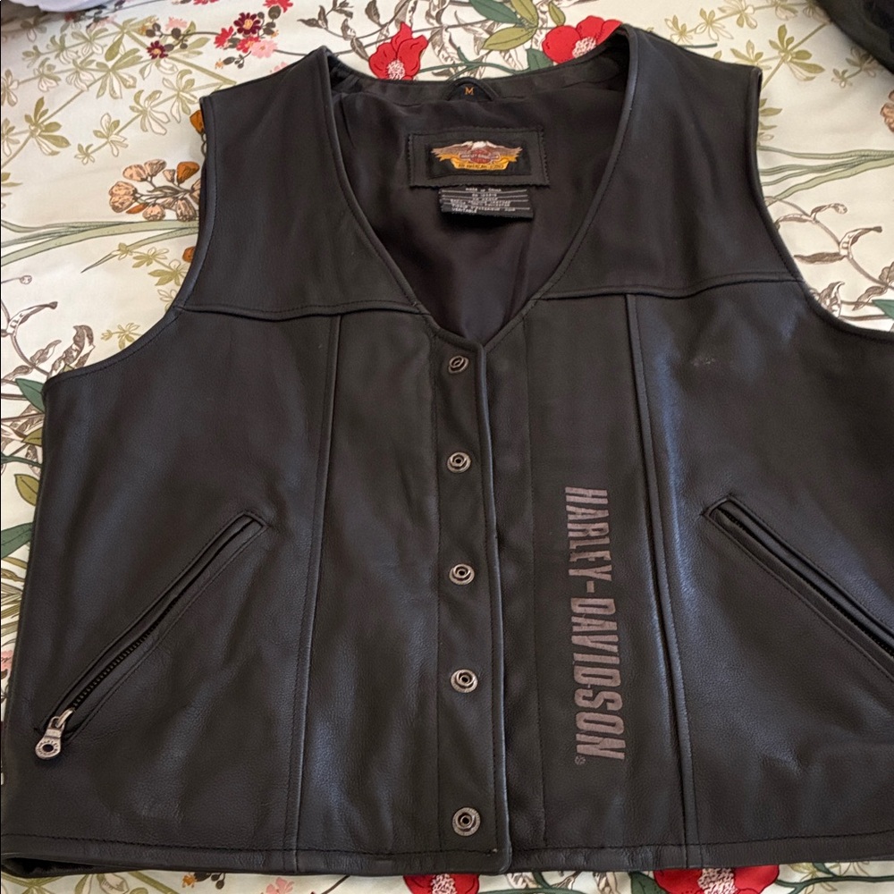Harley-Davidson Men’s Black Button-Up Vest